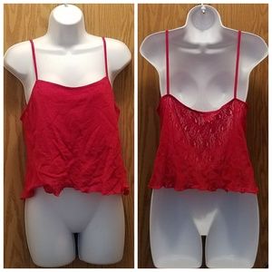 Red Lace Spaghetti Strap Top
